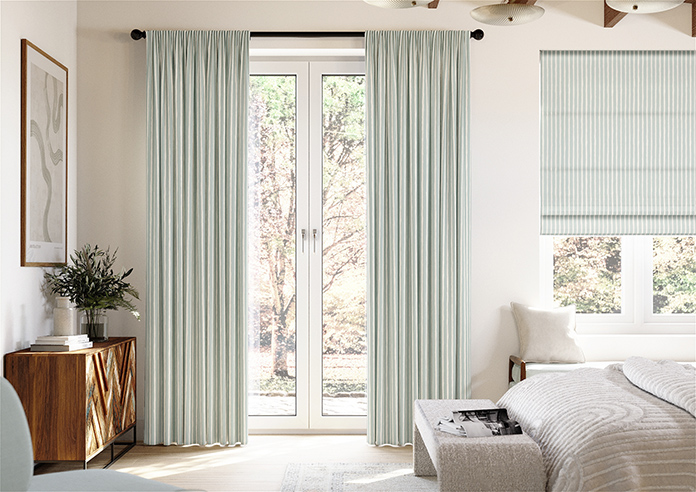 Vintage Stripe, Aqua - Made to Measure Curtains - Image 3
